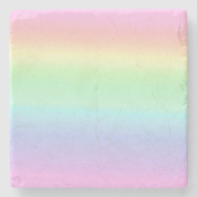 Dessous-de-verre En Pierre Pretty Pastel Ombre Rainbow (Devant)