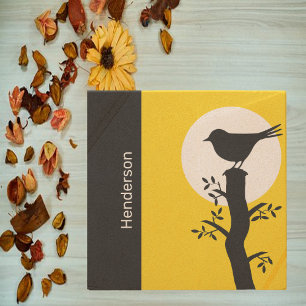 Dessous-de-verre En Pierre Pretty Yellow et Black Zen Bird