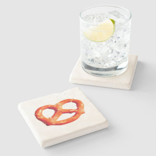 Dessous-de-verre En Pierre Pretzel Knot Snacks Pretzels Stone Dessous de verr
