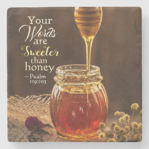 Dessous-de-verre En Pierre Psaume 119:103 Vos mots sont plus doux que le miel