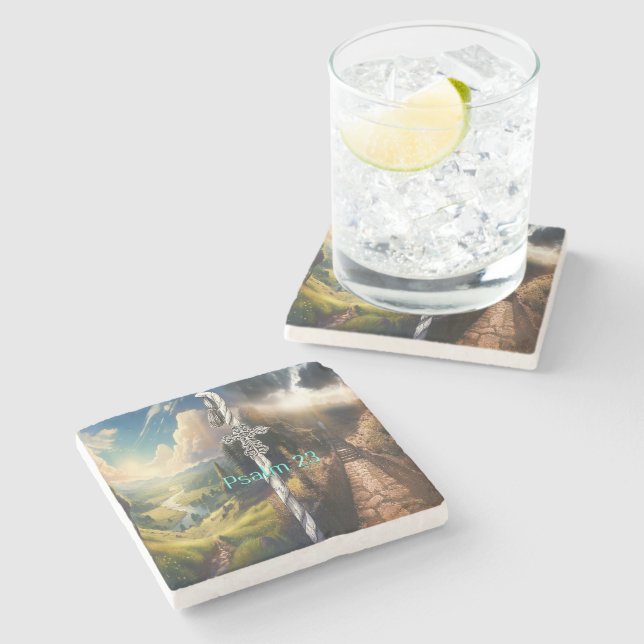 Dessous-de-verre En Pierre Psaume 23 (Côté)
