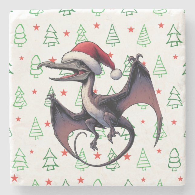 Dessous-de-verre En Pierre Pterodactyle de Noël (Devant)