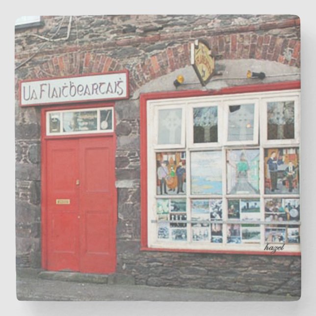 Dessous-de-verre En Pierre Pub O'Flahertys, Dingle, Dessous de verre irlandai (Devant)