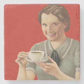 Dessous-de-verre En Pierre Publicité vintage sur le café