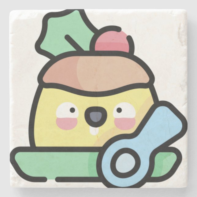 Dessous-de-verre En Pierre pudding de noël (Devant)