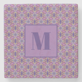 Dessous-de-verre En Pierre Purple and Lavender Initial Stone Coaster