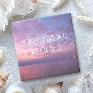 Dessous-de-verre En Pierre Purple Ocean Sunset Photo Dream It Do It Citation