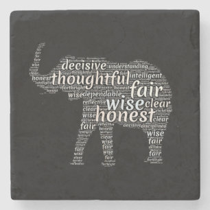 Dessous-de-verre En Pierre Qualités d'un nuage de mots d'éléphant