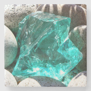 Dessous-de-verre En Pierre Quartz de turquoise et dessous de verre en pierre