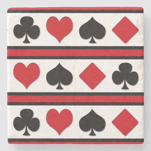 Dessous-de-verre En Pierre Quatre combinaisons de cartes (Devant)