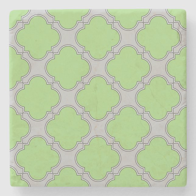 Dessous-de-verre En Pierre Quatrefoil vert (Devant)