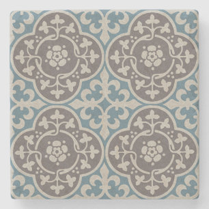 Dessous-de-verre En Pierre Quatrefoils floraux médiévaux