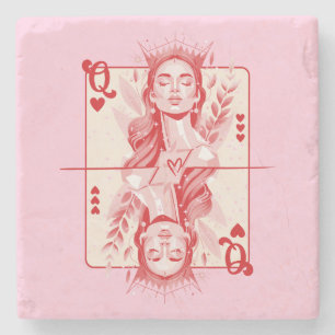 Dessous-de-verre En Pierre Queen of Hearts Preppy Art