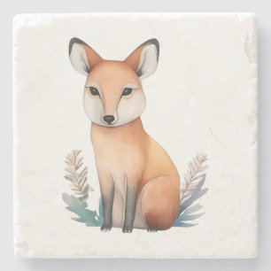 Dessous-de-verre En Pierre Quiet Guardian : Le Renard Serène dans la nature