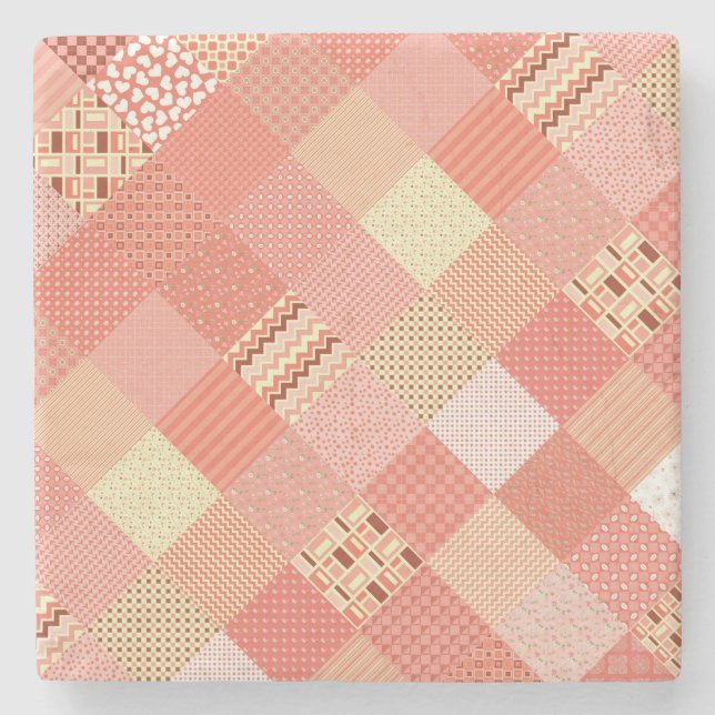 DESSOUS-DE-VERRE EN PIERRE QUILT CRAZY (Devant)