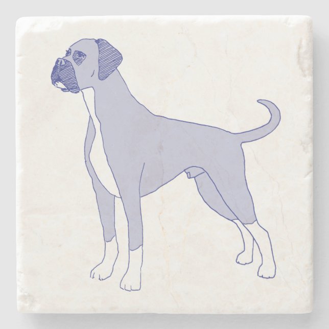 Dessous-de-verre En Pierre Race de chien Boxer (Devant)
