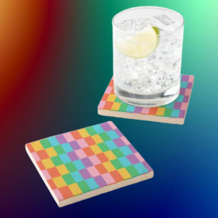 Dessous-de-verre En Pierre Rainbow Steps Blocs Motif Dessous de verre en pier