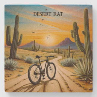 Dessous-de-verre En Pierre Rat du désert, personnalisable