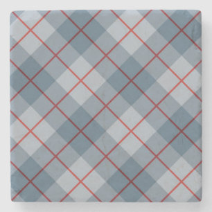 Dessous-de-verre En Pierre Rayure Bleu-Rouge de plaid polarisé