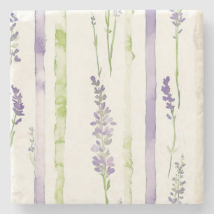 Dessous-de-verre En Pierre Rayures lavande florales  