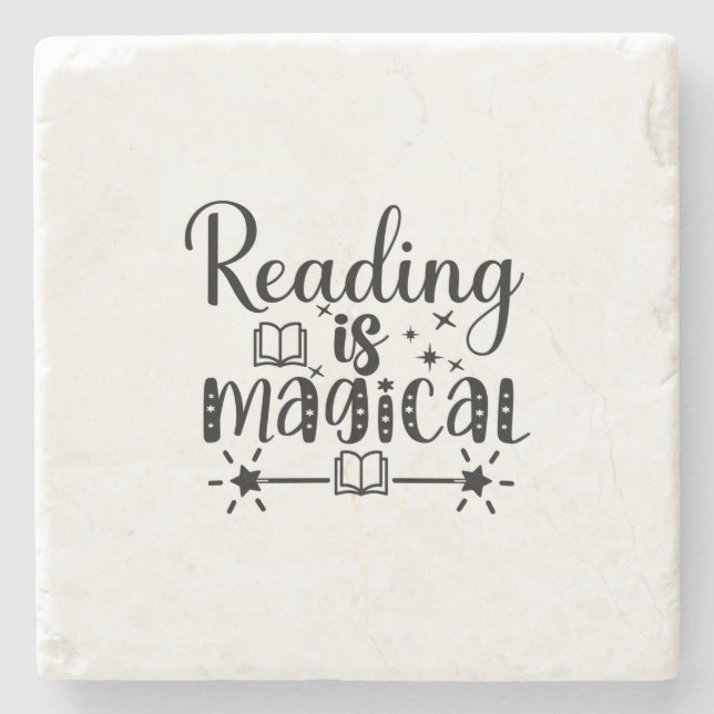 Dessous-de-verre En Pierre Reading Art Reading Is Magical (Devant)