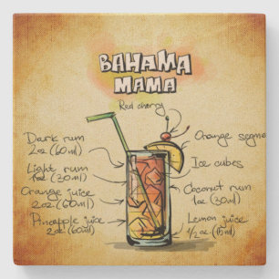 Dessous-de-verre En Pierre Recette Drink Bahama Mama Bartender