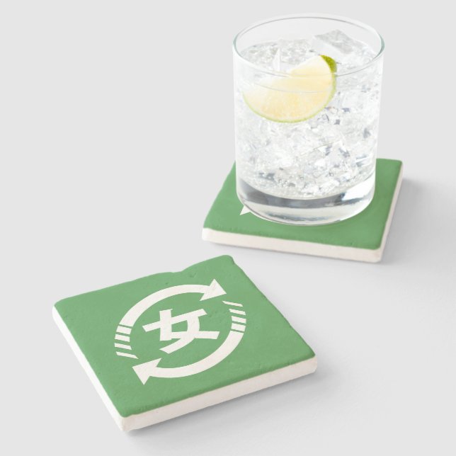 Dessous-de-verre En Pierre Recycler les filles japonaises | SYMBOLE Kanji Nih (Côté)
