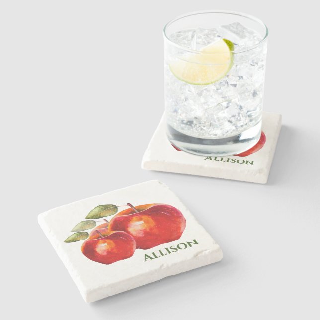 Dessous-de-verre En Pierre Red Apple  (Côté)