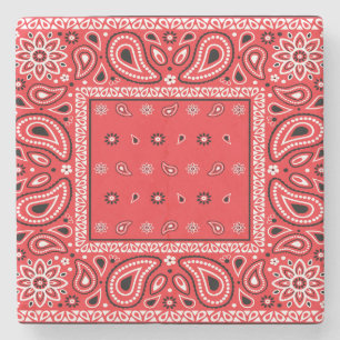 Dessous-de-verre En Pierre Red bandana paisley bandanas pays rap hip hop f