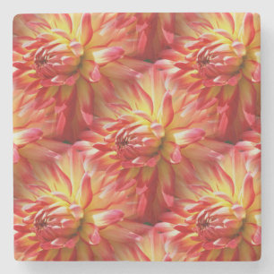 Dessous-de-verre En Pierre Red Dahlia Flower Nature Motif