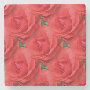 Dessous-de-verre En Pierre Red Roses Nature Motif