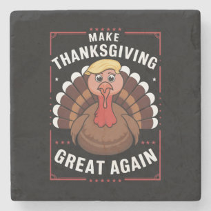 Dessous-de-verre En Pierre Refaire Thanksgiving Great Again Trump Dinde