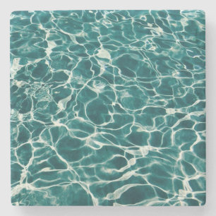 Dessous-de-verre En Pierre reflets aqua de l'eau de la piscine en été