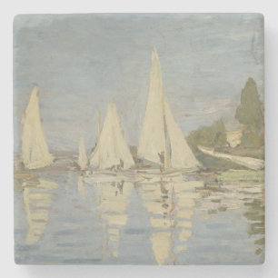 Dessous-de-verre En Pierre Régates à Argenteuil, peinture à l'huile, Claude M