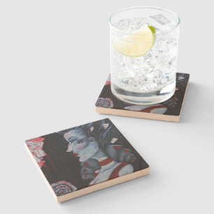 Dessous-de-verre En Pierre Reine Rouge de Cœur Alice Merveilleux Fantastique