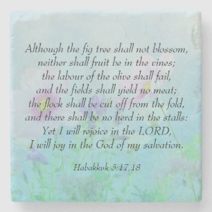 Dessous-de-verre En Pierre Rejoice in the Lord - Habakkuk 3:17,18