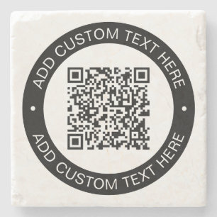 Dessous-de-verre En Pierre Remplacez par votre propre code QR téléchargé ou v