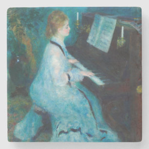 Dessous-de-verre En Pierre Renoir femme à l'impressionniste Vintage de piano