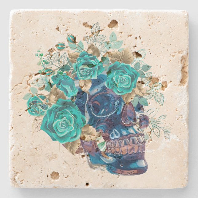 Dessous-de-verre En Pierre Requiem Blue Bloom (Devant)