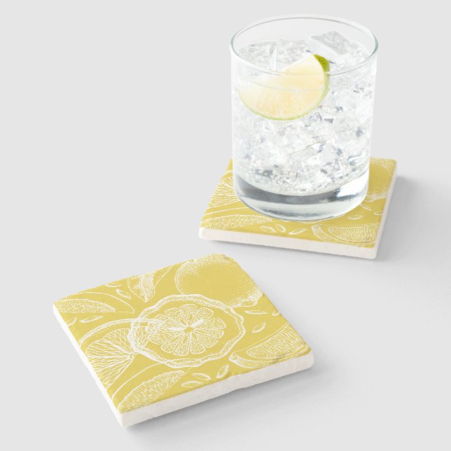 Dessous-de-verre En Pierre Résumé de citron (Côté)