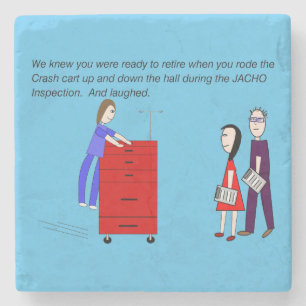 Dessous-de-verre En Pierre Retired Nurse Crash Cart Humor   Stone Magnet