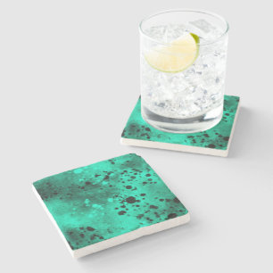 Dessous-de-verre En Pierre Retro Green Paint Splatter