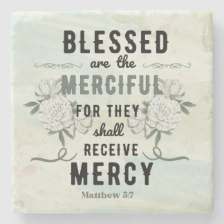 Dessous-de-verre En Pierre Rétro Matthieu 5:7 Verset biblique
