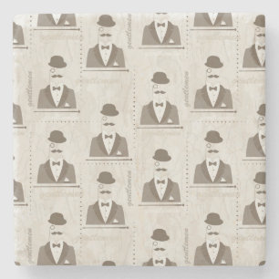 Dessous-de-verre En Pierre Rétro motif pour l'homme