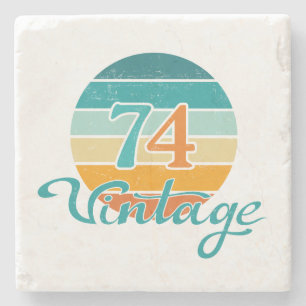 Dessous-de-verre En Pierre Retro Sunset 74 Vintage en détresse