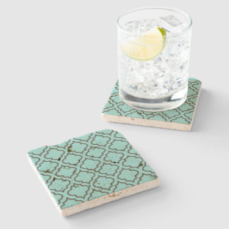 Dessous-de-verre En Pierre Retro Turquoise Imprimer Dessous de verre Pierre C