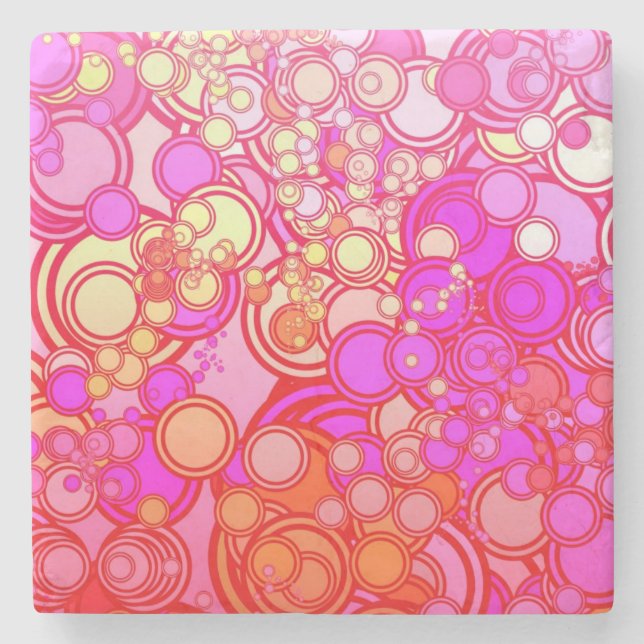 Dessous-de-verre En Pierre Rétros cercles (Devant)