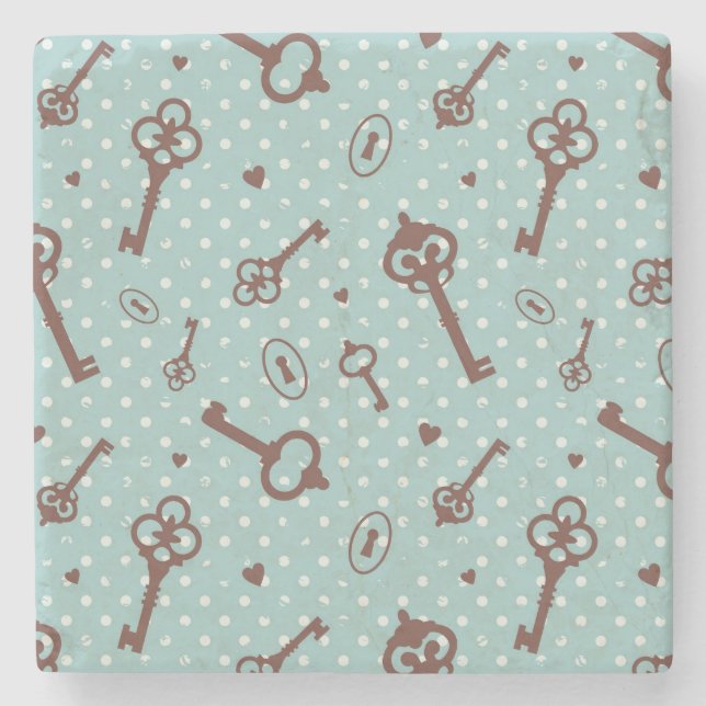 Dessous-de-verre En Pierre Rétros clés de Valentine (Devant)