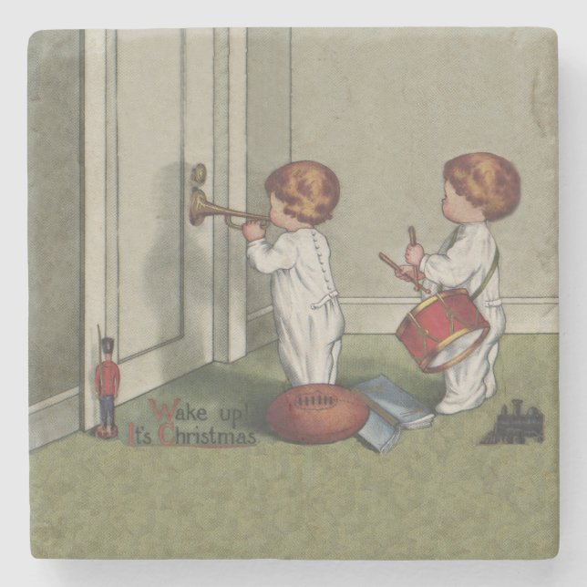 Dessous-de-verre En Pierre Réveillez-vous son joli enfant de Noël (Devant)