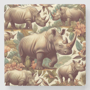Dessous-de-verre En Pierre Rhino vintage sans fil